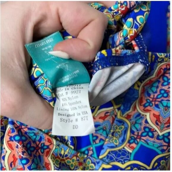 Sunsets Womens Halter Swim Top DD Cup Multicolor Nylon/Spandex - Picture 7 of 7